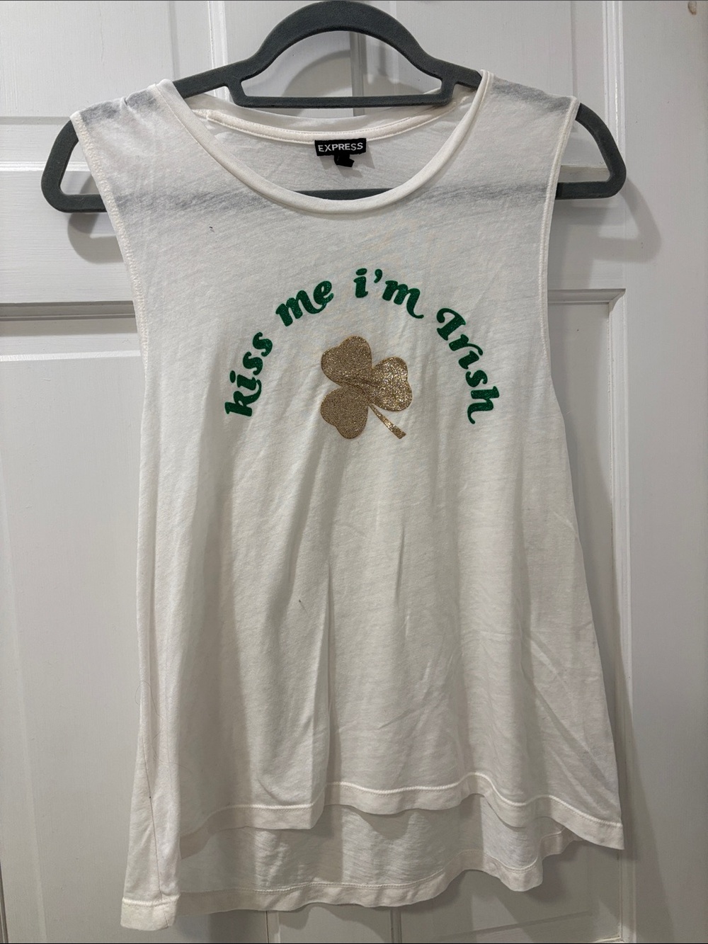 Express White Sleeveless Tee